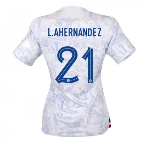 Fotballdrakt Dame Frankrike Lucas Hernandez #21 Bortedrakt VM 2022 Kortermet